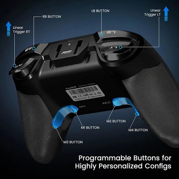 Joysticks EasySmx 9110 Беспроводной геймпад, контроллер ПК 2.4G с индивидуальными кнопками джойстик для Windows PC, Steam, Android Smart TV