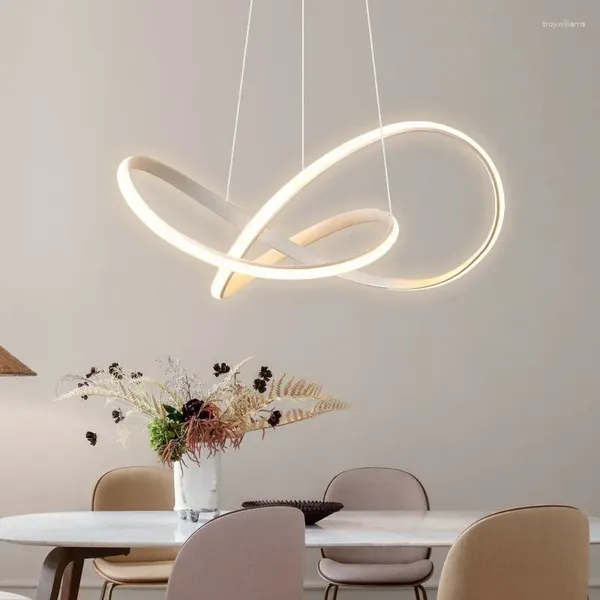 Lampadari moderni a led lampadario minimalismo lampada a sospensione per soggiorno cucina da pranzo camera da letto semplice remoto lampada appesa