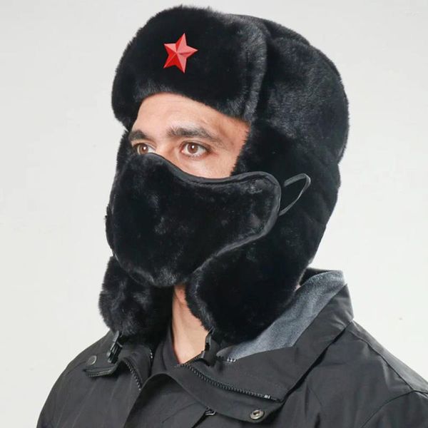 I berretti rimangono accoglienti e alla moda negli uomini donne Russia Ushanka Cappelli per il cappello da badge invernale