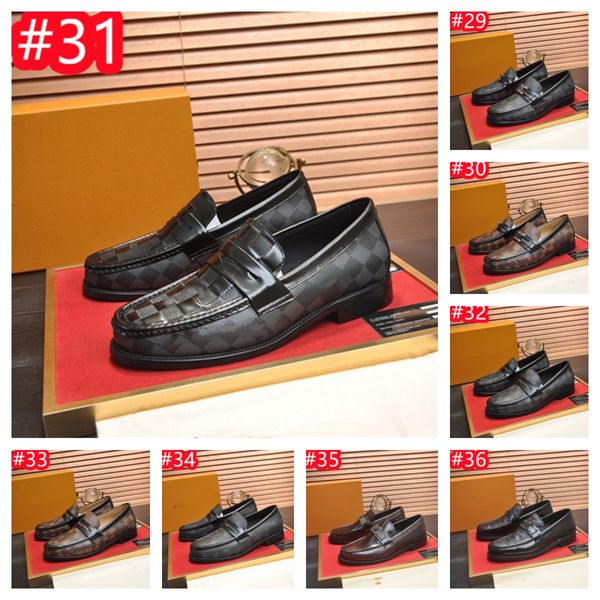 40style Men Designer Sapatos de couro de vestido luxuosos deslizam em couro patenteado masculino casual oxford sapato mocassin glitter calçados masculinos de toe de ponta pontia