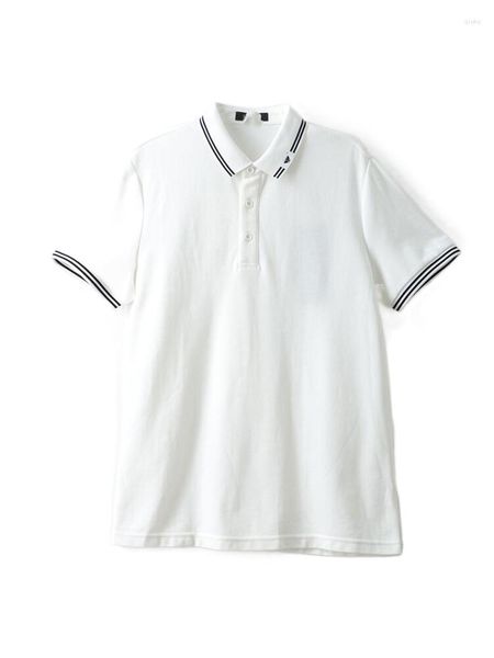 Мужские рубашки-поло Контрастного цвета Деловая повседневная облегающая этикетка с короткими рукавами