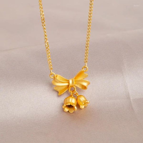 Anhänger Reine 18k Gold Farbe Lila Blumen Anhänger Halskette Schlüsselbein Kette Schmuck Sets Für Frauen Party Feine Geschenke