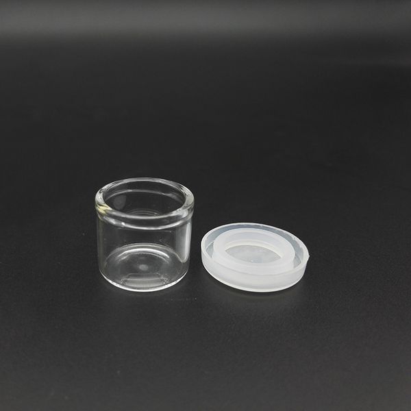 Recipientes de vidro concentrado, frascos de 6ml com tampas de silicone, recipiente de cera antiaderente para óleo, bálsamo labial, cosmético