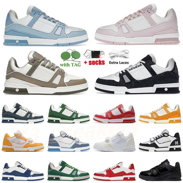 2024 Designer Luxurys Trainer Sapatos Casuais Quentes para Homens Mulheres Branco Natural Verde Cinza Creme Preto Borgonha Roxo Mens Esportes Sapatilhas Treinadores X21