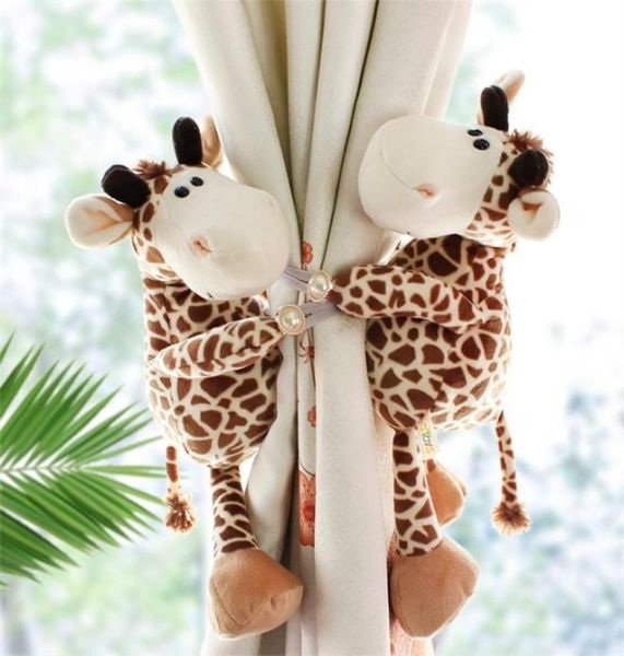 2pcs Jungle Forest Animals Curtain Tieback Holder Ganchs Tie Backs Infronto Acessórios para decoração de sala Holdback Curta