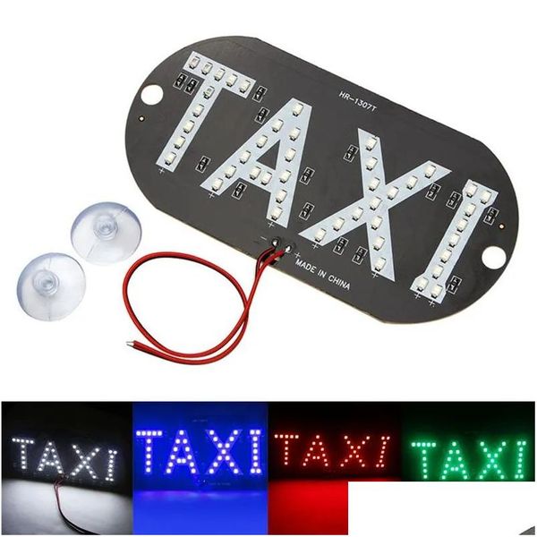Andere exterieuraccessoires Autokoplampen 4 kleuren Taxi Cab Windsn Voorruitbord Wit Led-lichtlamp Bb Zz Drop Delivery Automobiles Dhz9K