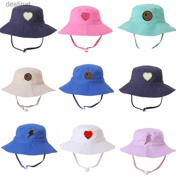 Chapéus de aba largos Chapéus de balde de verão Baby Sun Cap bebê chapéu de sol para meninas e meninos capa de ouvido no pescoço ao ar livre Anti -UV Kids Beach Caps Bucket Cappl231221