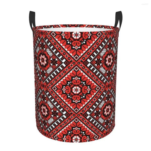 Borse per lavanderia ucraina Ucraino ricamo ornamento cestino pieghevole abbigliamento di grande capacità di deposito bin boho cesto