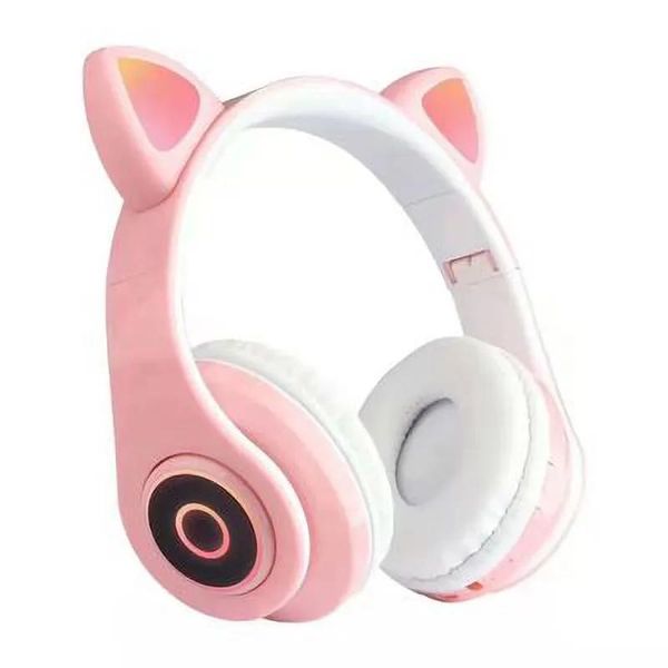 Kulaklık Led Kedi Kulak Gürültü Engelleme Kulaklıkları Bluetooth 5.0 Gençler Çocuk Kulaklık Desteği TF Kartı 3.5mm Fiş Mikrofon 6 Renkli OU4O