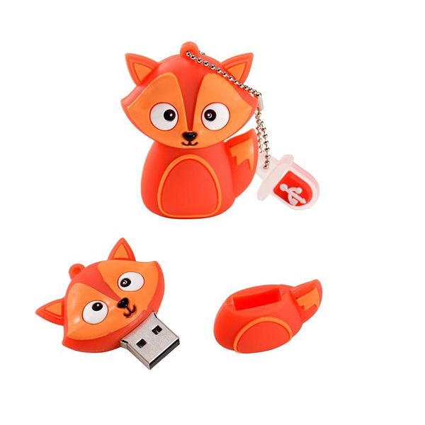 Andere Laufwerke speichern süße Cartoon Animal Penguin Cat Owl 64 GB USB -Flash -Laufwerk 8 GB 16 GB 32 GB Löwen Pendrive 2.0 Memory Stick Dinosa DHBDX
