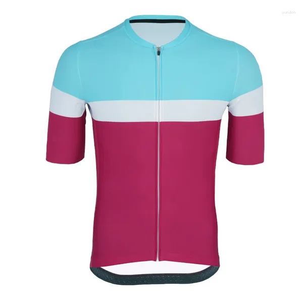 Jaquetas de corrida Pro Team Roupas de bicicleta Tamanho asiático Camisa de ciclismo masculina MTB Manga curta Zíper completo Camisas de bicicleta de estrada de verão