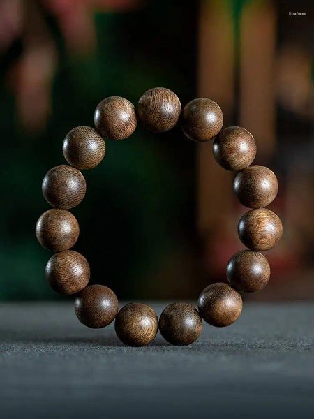 Collana orecchini set materiale antico naturale Indonesia fango di cavallo registrazione aloe corda a mano legno di grado sommerso perline di Buddha coppia di uomini