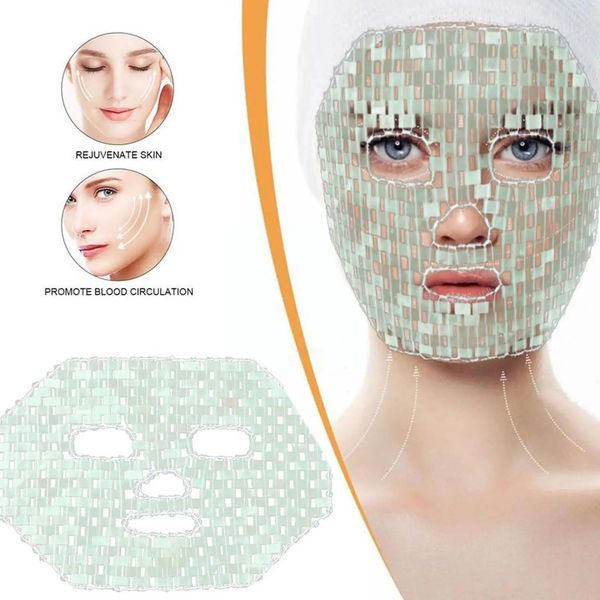 Jade Natural Stones Anti-Aging-Schmerz beruhigte Schlafwerkzeug Kühlmassage Beaty Therapy Care Face Mask SK G7Z4 231220