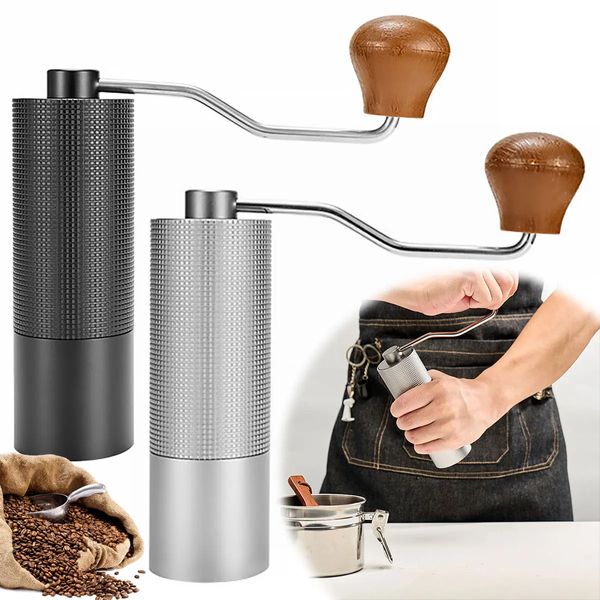 Moedor de café manual portátil CNC CORE DE AÇO MANUCA MANUCA MONADOR AJUSTÁVEL DE MANCILAÇÃO PARA CONUTAÇÃO 231221