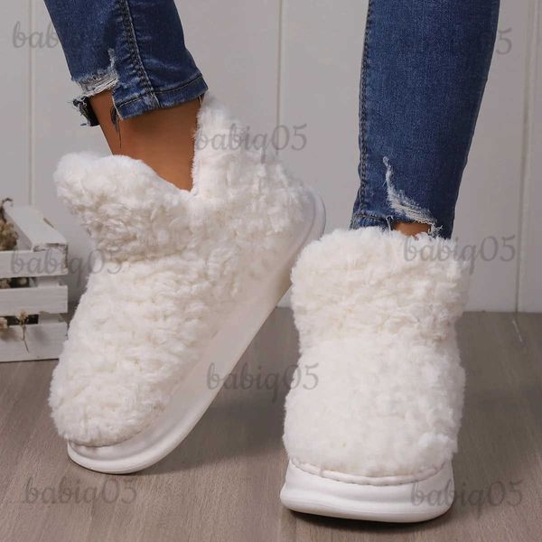 Pantofole da donna calde pantofole di pelliccia coppie scarpe invernali con plateau morbido peluche suola spessa ragazze ragazzi stivali da neve da strada al coperto calzature soffici T231221