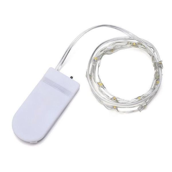 Cordas LED LED String Light 1M 2M Cobre Sliver Fio Luzes Bateria Feriado Fada MTI Cores Para Natal Casamento Gota Entrega Ligh Dhiye