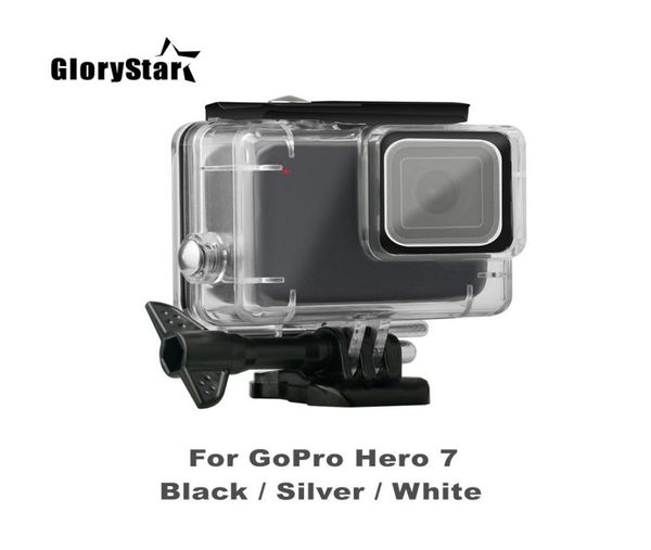 Glorystar 45m sualtı su geçirmez kasa 7 GoPro Hero 7 Siyah Gümüş Beyaz Kamera Koruma Muhafaza Kılıfı Dalış Accessories7982388