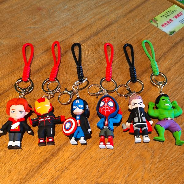 Tornari di supereroe Spiderman Cartoon Spider Man Doll Keyrings Avengers Anime Figura a ciondolo Chiave Key Key Catene