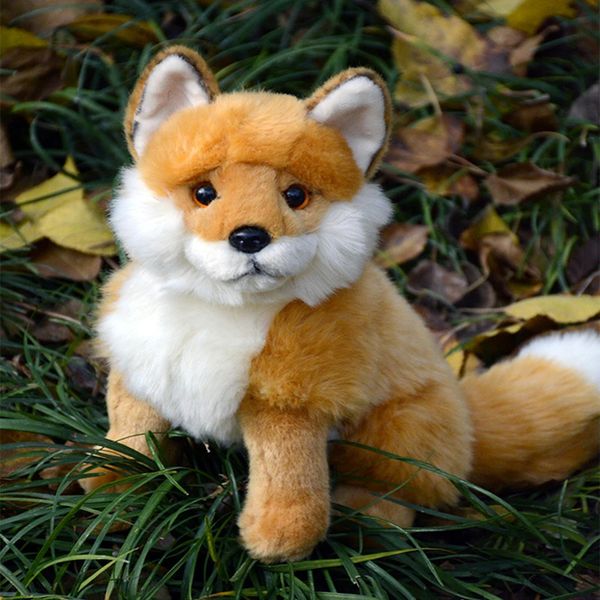 Red Fox Fidelity Anime Cute Plushie Vulpe Плюшевые игрушки Реалистичные животные Моделирование Мягкая кукла Игрушки Подарки для детей 231220