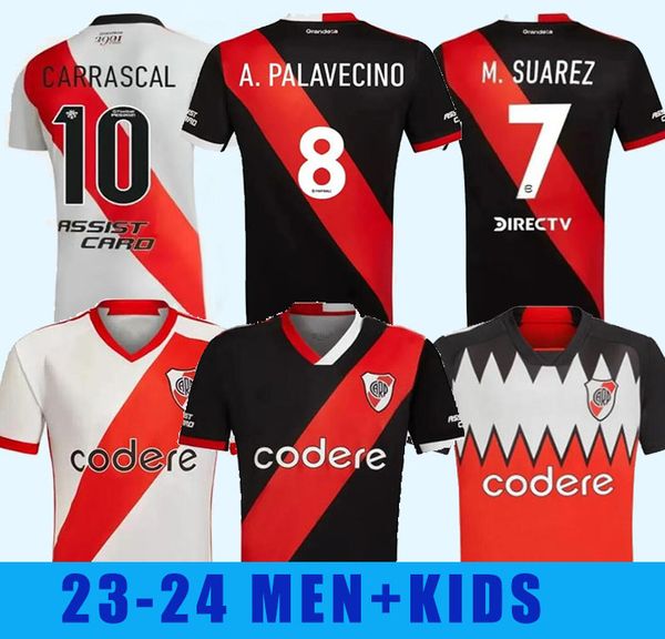 2023 2024 Carrascal River Plate Home Soccer Maglie Terzo Black Camiseta Romero Perez de la Cruz Away Concept Shirt J.Alvarez M.Suarez