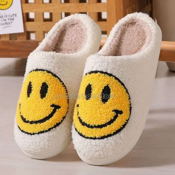 Smiley Face Slipper Hotlipers Homeplush Plush теплые антискридные толстые изысканные под улыбающиеся туфли в помещении Осень и Winter0BSL