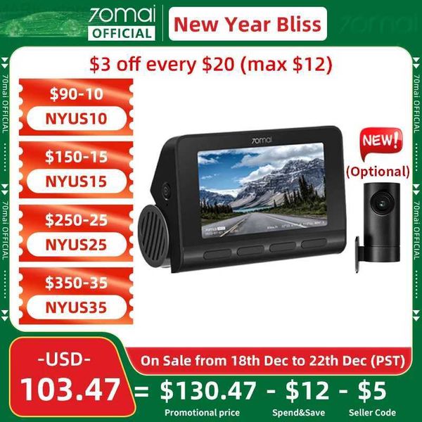 Araba DVRS Global 70Mai Dash Cam A810 Ultra HD 4K Dahili GPS ADAS Otomatik Kayıt 150FOV MOTION Tespiti 70mai A810 Araç DVR Desteği Arka CAML2312.14