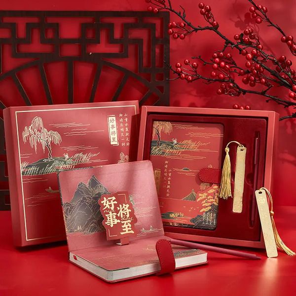 Confezione regalo per notebook in stile cinese Set personalizzato Conto manuale nazionale di fascia alta Ufficio commerciale avanzato 231220