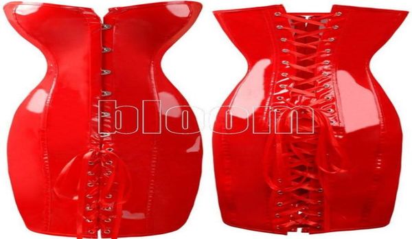 2016 Burvogue Steel Bones Corset Lateks Underbust Bel Eğitimi Cincher Corset ve Budier Kadın Black Corselet Sport Shaper4162650