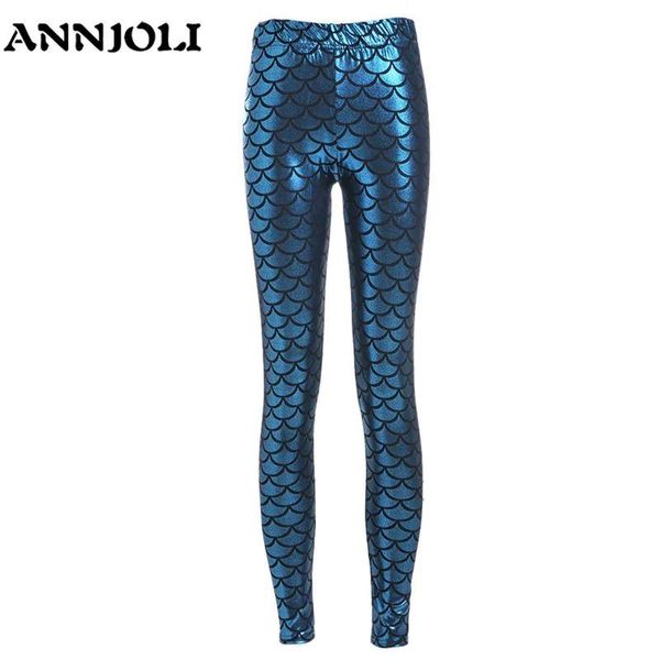 Leggings Annjoli 2020 Nuovi leggings di moda leggings Slimt stretto Donne Mermaid Fish Scale Leggings Donne più dimensioni