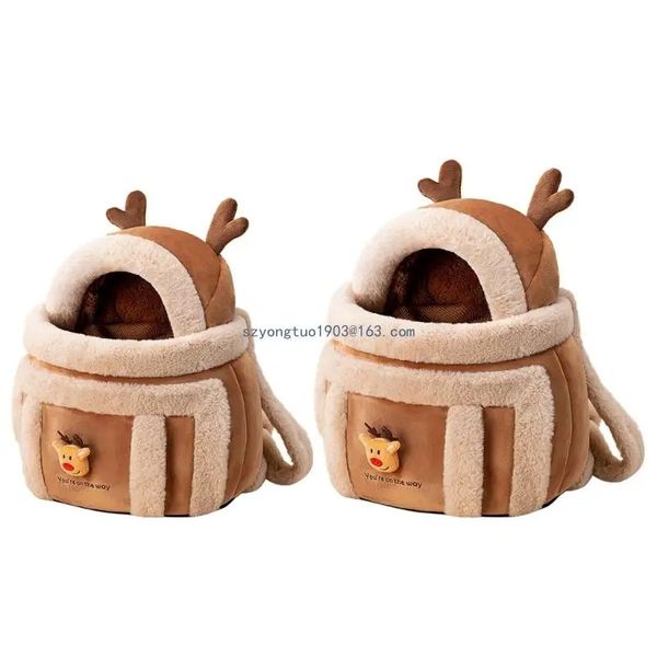 Bolsa de viagem quente de mochila para animais de estimação para cão de gato portátil portátil gaiola de animais de pelúcia de pelúcia de gato de inverno saco de viagem 231221