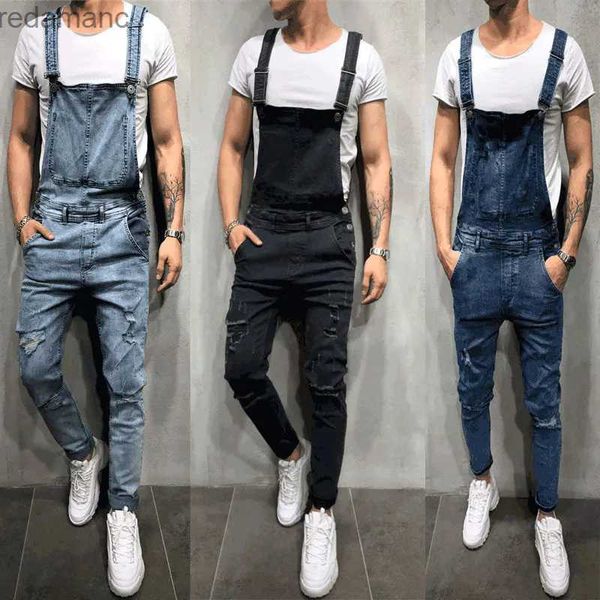 Jeans masculino jeans masculino tiras de jeans masculino suspensórios de orifício de tamanho grande novo masculino masculino masculino mais tamanho s-xl xxl xxxl yq231221