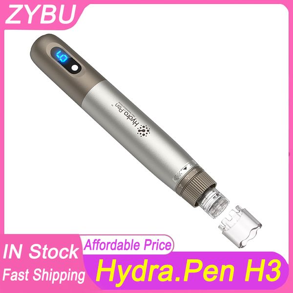 Mais recente Wireless Derma caneta hidra.Pen H3 Máquina de beleza de cuidados com pele de carimbo de microneedling profissional com 2pcs 12pins Cartucho de agulha Facial MTS Dermapen