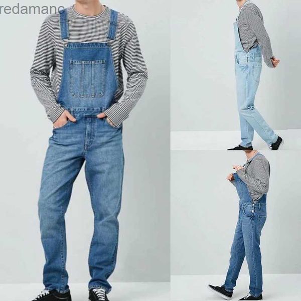 Herren Jeans S-3xl Männer Overall Bib Jeans lässig Fashion Stretch Elastic Street Hip Hop Overall Long Denim Pants YQ231221
