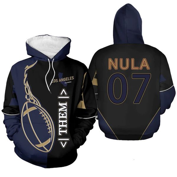 Custom American Football Hoodie con nome numero uomo pullover 3d stampato in felpa con cappuccio harajuku Fashion Y2K Spetshirt 231220