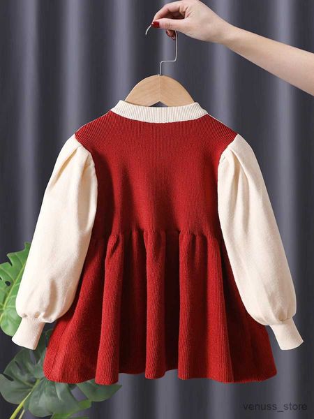 Abiti da ragazza inverno abbigliamento da ragazza inverno principessa per bambini abiti per bambini pullover dolce maniche lunghe calde abiti a maglia maglieria morbida prua 2-6y