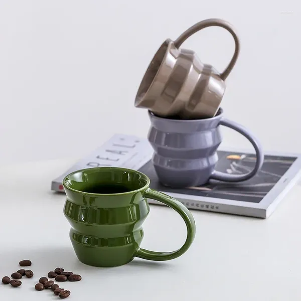 Tazze Tazza personalizzata Tazza da caffè moderna semplice Design concavo e convesso Materiale ceramico per bolla regalo per coppia di tè