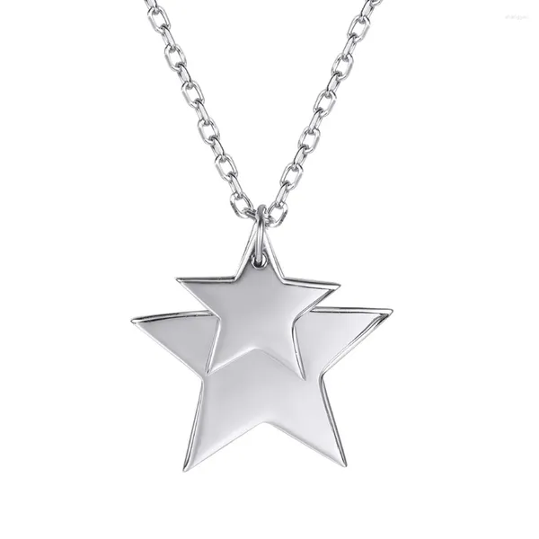 Ожерелья-подвески-цепочкиPro, стерлинговое серебро 925 пробы, звезда, подарок на день Святого Валентина, изысканные ювелирные изделия для девочек, двойное ожерелье для женщин P621
