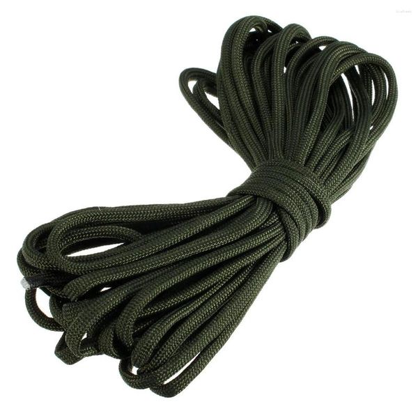 Charm-Armbänder, 7 Seile, Paracord, Fallschirmfest, Camping, Überleben, Farbe: Armeegrün, Länge: 15 m