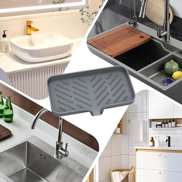 Küche Lagerung 1-Pack Silikon Ablauf Seife Box Badezimmer Anti-slip Waschbecken Tablett Kreative Waschen Tisch Kostenloser Punch rack
