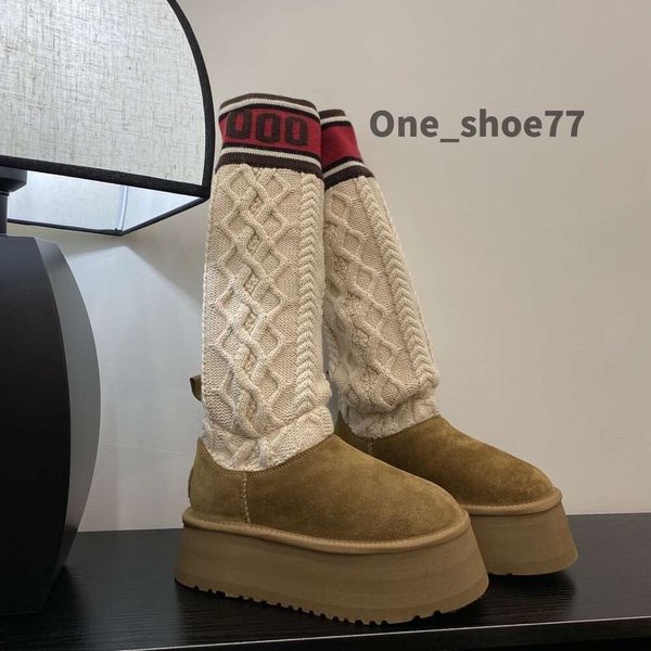 Klassische hohe Stiefel, Pullover, Buchstabenstrick, Damenstiefel, Wildleder-Plateaustiefeletten, Australien-Designerschuhe, Tasman Tazz-Hausschuhe, lange Socken, Schaffellstiefeletten