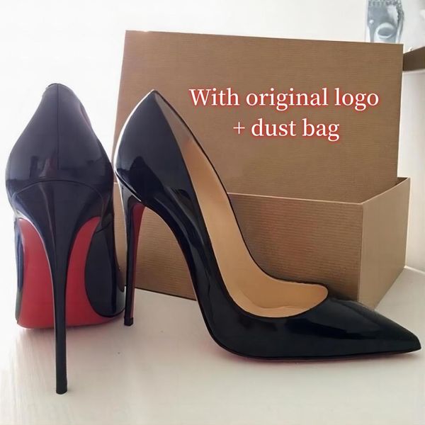 2024 Lipstick leve Sole salto alto designer Sapatos formais femininos de tamanho grande salto de estilete de toe de dedo do pé de luxo de luxo de luxo 35-43