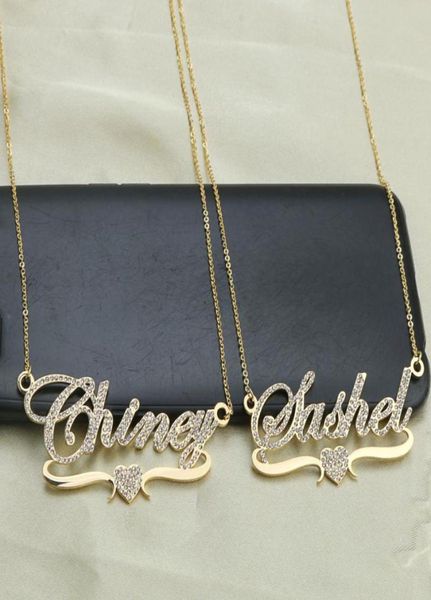 Edelosen benutzerdefinierte Namen Halsketten Anhänger Buchstaben Halskette für Frauen Custom Chain Schmuck Kinder Personalisiert Gold303604918028254609510