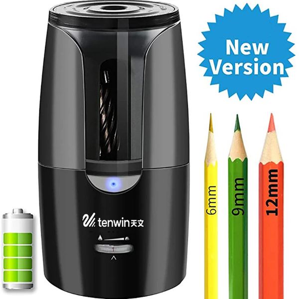 Tenwin Automatic Electric Pencil Sharpner para lápis colorido afiar a escola mecânica de escritórios de artigos de papelaria 231220