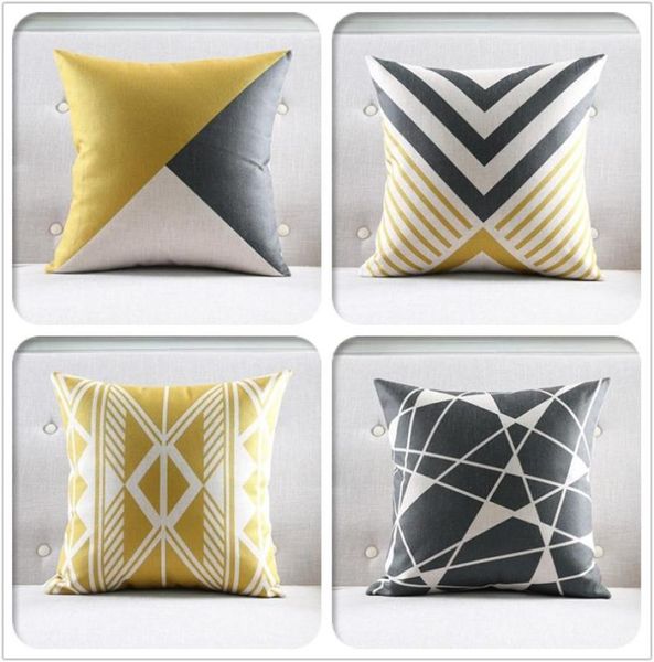 Tampas de travesseiro de arremesso de almofada de seda macia Cushion capa decorativa de estojo quadrado com calçada de 18x18 polegadas de linho de algodão doméstico Cushiondecor8864510