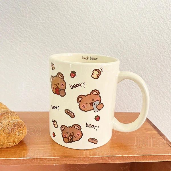 Tassen süße Muster Becher Haushaltscreme Farbe Weihnachtsgeschenke Keramik europäischer Stil Water Cups Klassisches Retro Kaffee Kunsthandwerk