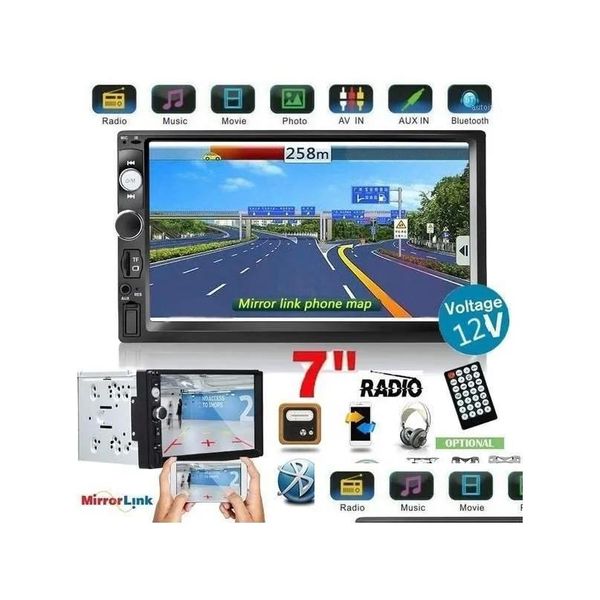 Audio Car Audio O Radio 2 Din 7 Touch Sn Dash MP5 Bluetooth USB Digital 2Din Mtimidia Player Visualizza telecamera Visualizza automobilistica Drop Delivery Automobiles