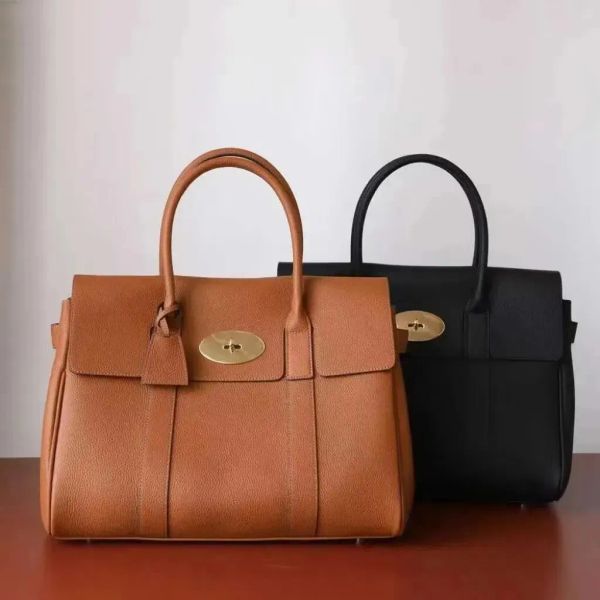 2024 Mulberries Handbag Moda Bags Mulheres Brown rosa Nlack UK Totes de couro Bolsas de advogado de luxo Bolsa Bayswater Briefases Bolsa