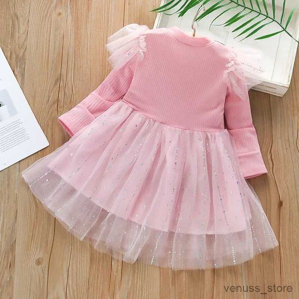 Abiti da ragazza Fall Fashion Girls Girls Costume Lace Mesh Mesh Frozen Principessa Parto Abiti per bambini Abiti per Girl Vestidos Vestiti primaverili