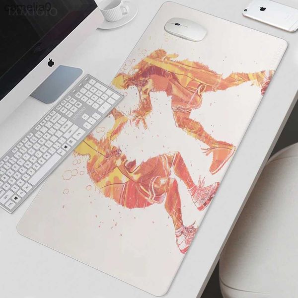 Mouse Pads Bilek Rests Anime Slam Dunk Mouse Pad Gamer XL HD Büyük Ev Yeni Mousepad XXL Masa Paspasları Kıvatık Olmayan Yumuşak Ofis Halı PC Masa Mat Matl231221