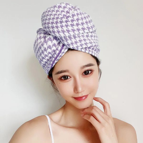 Hochwertige Frauen Girl Handtücher Badezimmer Mikrofasel Handtuch Rapid Trockner Haartuch Magie Duschmütze Lady Turban Head Wrap 231221